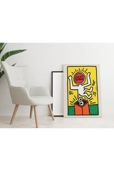 Pegziz Keith Haring Pop Art Duvar Tablosu Oda Dekorasyonu Kanvas Tablo Cafe Dekor Sanatsal Tablo ürün görseli 1