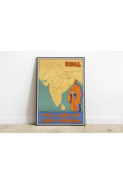 Pegziz Hindistan Vintage Sanatsal Poster 60x90cm. ürün görseli 1