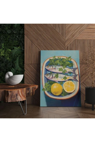 Pegziz Levrek Balığı Pop Art Kanvas Tablo - Salon Oturma Odası Mutfak Ofis için Duvar Dekoru ürün görseli 1