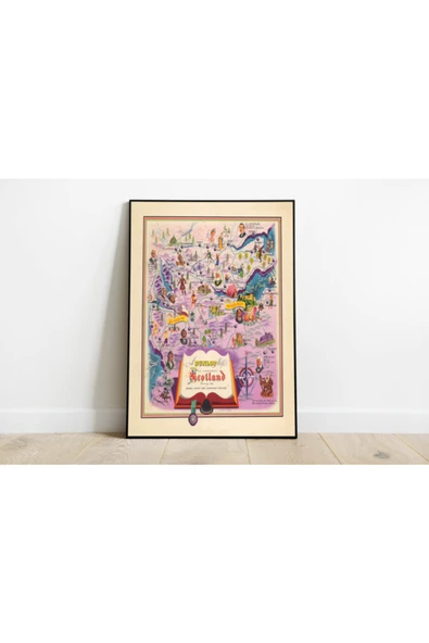 Pegziz Iskoçya Haritası Sanatsal Duvar Dekorasyon Poster 60x90cm. ürün görseli 1