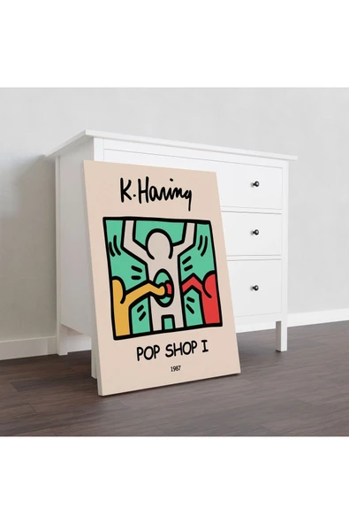 Pegziz Pop Art Keith Haring Sanatsal Tablo Salon Duvar Dekorasyonu Oda Dekorasyonu Duvar Tablosu ürün görseli 1
