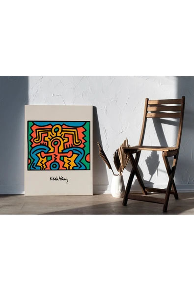 Pegziz Keith Haring Pop Art Duvar Tablosu Oda Dekorasyonu Kanvas Tablo Cafe Dekor Sanatsal Tablo ürün görseli 1