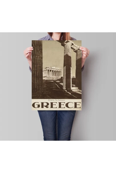 Pegziz Yunanistan Vintage Sanatsal Poster 60x90cm. ürün görseli 1
