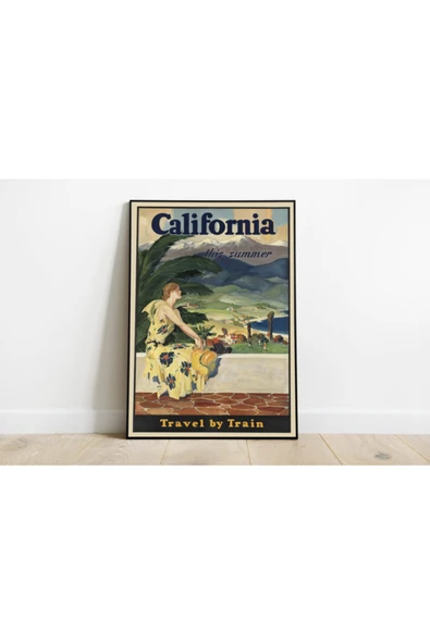 Pegziz Amerika, California Vintage Sanatsal Poster 60x90cm. ürün görseli 1