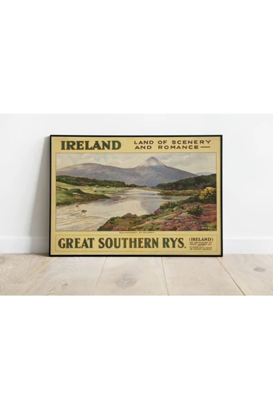 Pegziz Irlanda Vintage Sanatsal Poster 60x90cm. ürün görseli 1