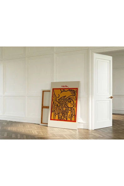 Pegziz Keith Haring Pop Art Sanatsal Kanvas Tablo Salon Duvar Dekorasyon Cafe Dekor Duvar Tablosu ürün görseli 1