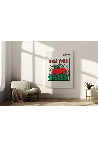 Pegziz Oda Dekorayonu Kanvas Tablo Keith Haring Cafe Dekor Sanatsal Tablo Salon Dekor Duvar Tablosu ürün görseli 1