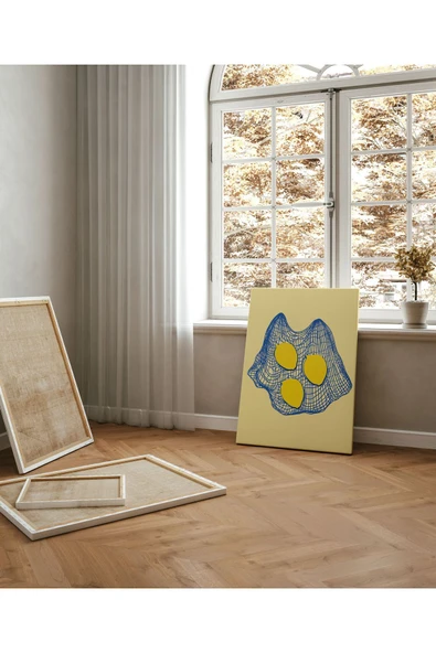 Pegziz Limonlar Minimalist Kanvas Tablo - Salon Oturma Odası Mutfak Ofis için Duvar Dekoru ürün görseli 1