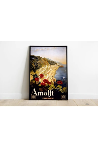 Pegziz Italya Amalfi Vintage Sanatsal Poster 60x90cm. ürün görseli 1