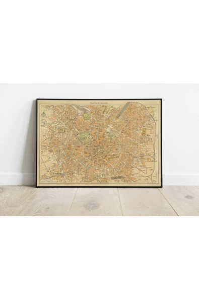 Pegziz Milano 1955 Haritası Sanatsal Duvar Dekorasyon Poster 60x90cm. ürün görseli 1