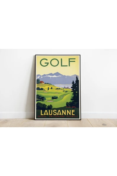 Pegziz Isviçre Lozan Vintage Sanatsal Poster 60x90cm. ürün görseli 1
