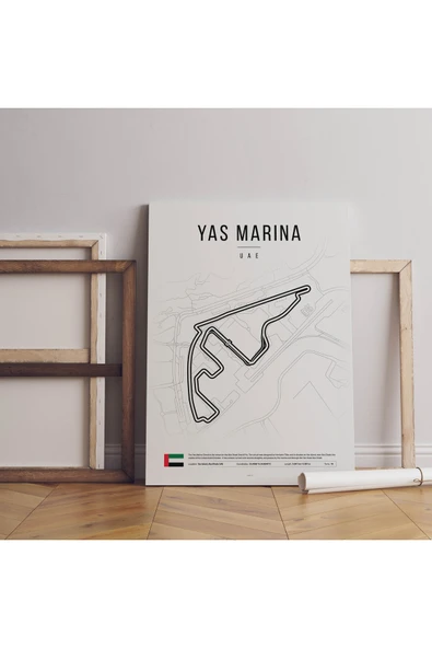 Pegziz Birleşik Arap Emirlikleri Yas Marina Formula 1 Pisti Kanvas Tablo Minimalist Duvar Tablosu ürün görseli 1