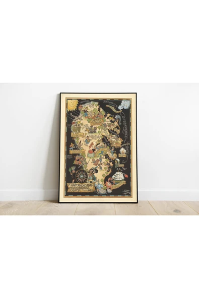 Pegziz Baltimore Haritası Sanatsal Duvar Dekorasyon Poster 60x90cm. ürün görseli 1