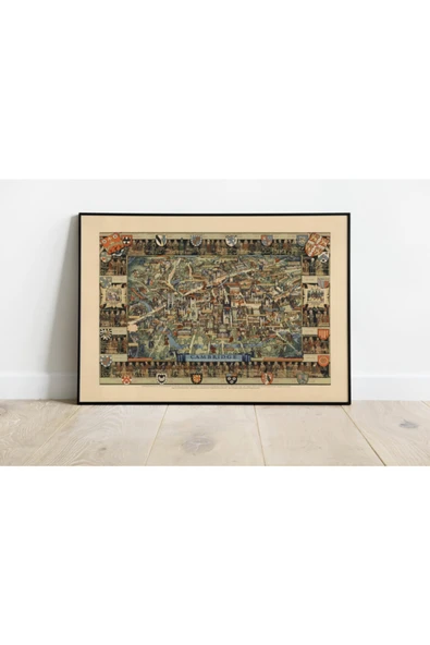 Pegziz Cambrıdge 1948 Dekoratif Şehir Harita Posteri 60x90cm. ürün görseli 1