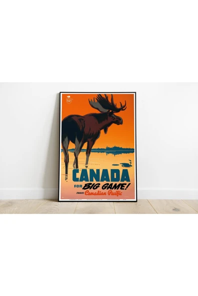 Pegziz Kanada Vintage Sanatsal Poster 60x90cm. ürün görseli 1