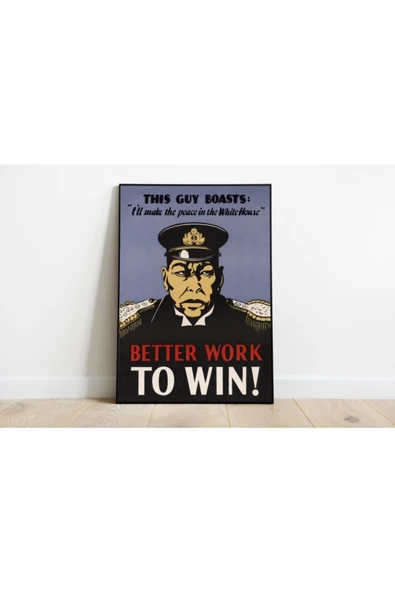 Pegziz 2. Dünya Savaşı Propaganda Vintage Sanatsal Poster 60x90cm. ürün görseli 1