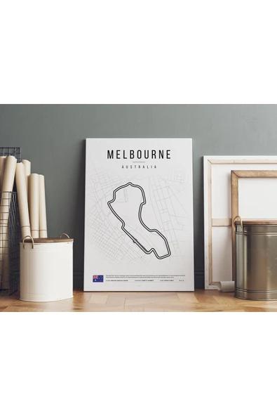 Pegziz Avustralya Melbourne Formula 1 Pisti Kanvas Tablo F1 Duvar Dekoru Sanatsal Kanvas Tablo ürün görseli 1