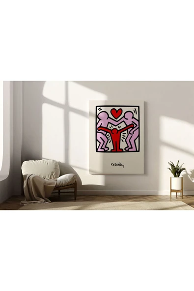 Pegziz Keith Haring Sanatsal Kanvas Tablo Cafe Dekorasyon Duvar Tablosu ürün görseli 1