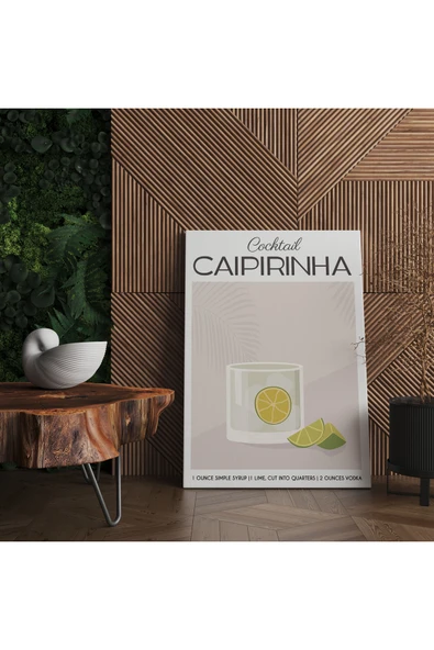Pegziz Caipirinha Kokteyl Modern Kanvas Tablo - Cafe Dekor - Salon ve Mutfak için Duvar Dekoru ürün görseli 1