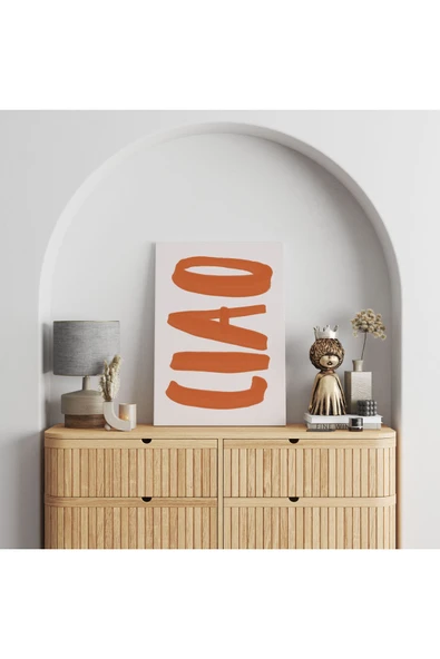 Pegziz Ciao İtalyanca Tipografi Kanvas Tablo - Salon Oturma Odası Mutfak Ofis için Duvar Dekoru ürün görseli 1