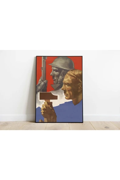 Pegziz 2. Dünya Savaşı Propaganda Vintage Sanatsal Poster 60x90cm. ürün görseli 1