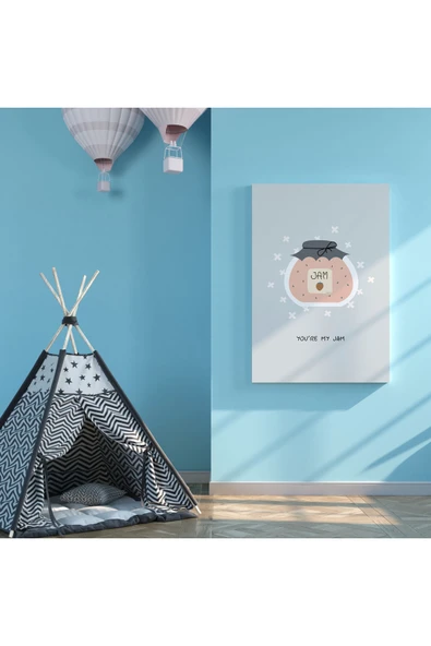 Pegziz Reçel Kavanozu Modern Kanvas Tablo - Bebek Odası Dekorasyon - Çocuk Odası Tablo ürün görseli 1