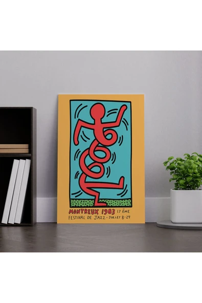 Pegziz Salon Duvar Dekorasyonu Sanatsal Tablo Keith Haring Duvar Dekor Kanvas Tablo ürün görseli 1