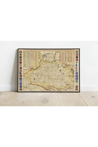 Pegziz Litvanya Haritası Sanatsal Duvar Dekorasyon Poster 60x90cm. ürün görseli 1