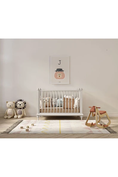 Pegziz J Harfi Alfabe Minimalist Kanvas Tablo - Bebek Odası Dekorasyon - Çocuk Odası Tablo ürün görseli 1