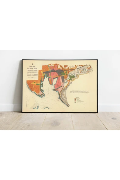 Pegziz Oslo Haritası Sanatsal Duvar Dekorasyon Poster 60x90cm. ürün görseli 1