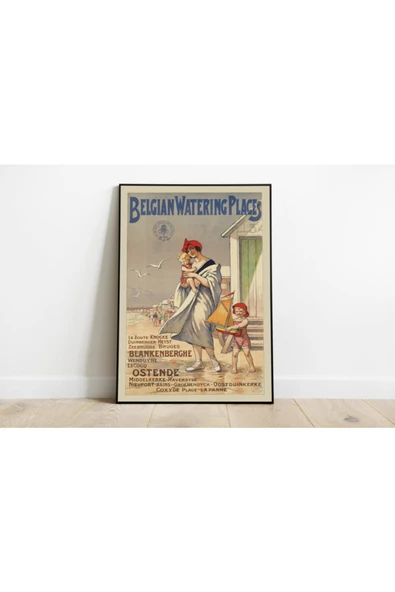 Pegziz Belçika Vintage Sanatsal Poster 60x90cm. ürün görseli 1