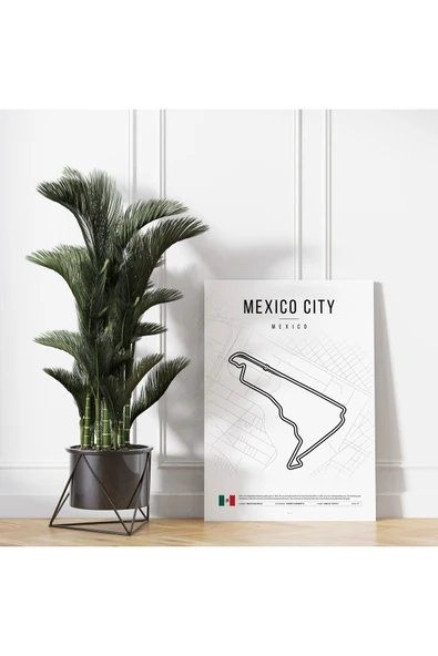 Pegziz Mexico City Meksika Formula 1 Pisti Duvar Tablosu Kanvas Tablo Duvar Dekorasyon ürün görseli 1