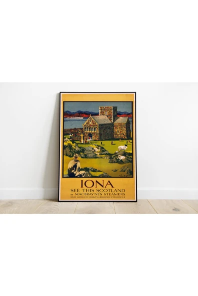 Pegziz Iskoçya Vintage Sanatsal Poster 60x90cm. ürün görseli 1