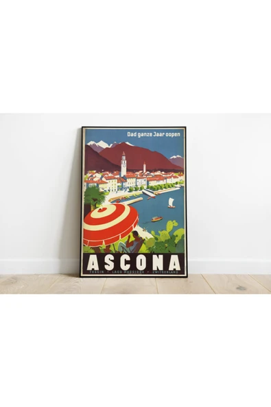 Pegziz Isviçre Vintage Sanatsal Poster 60x90cm. ürün görseli 1