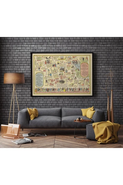 Pegziz Ingiltere Bath Şehir Planı Haritası Sanatsal Duvar Dekorasyon Poster 60x90cm. ürün görseli 1