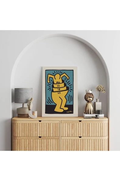 Pegziz Pop Art Sanatsal Tablo Keith Haring Salon Dekorasyonu Kanvas Tablo Oda Dekorasyon Duvar Tablosu ürün görseli 1