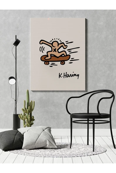 Pegziz Modern Ev Dekorasyon Kanvas Tablo Keith Haring Sanatsal Tablo Duvar Dekorasyonu ürün görseli 1