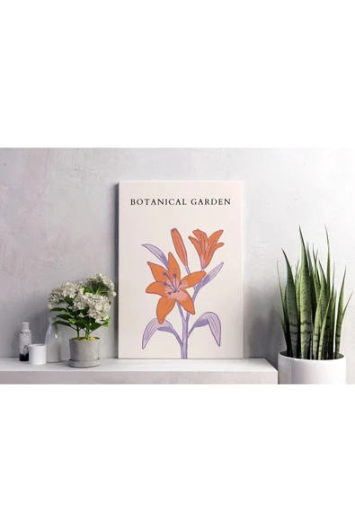 Pegziz Minimalist Botanik Renkli Çiçekler Dekoratif Kanvas Tablo - Modern Duvar Dekorasyon Sanatı ürün görseli 1