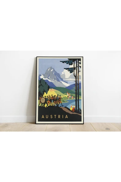 Pegziz Avusturya Vintage Sanatsal Poster 60x90cm. ürün görseli 1