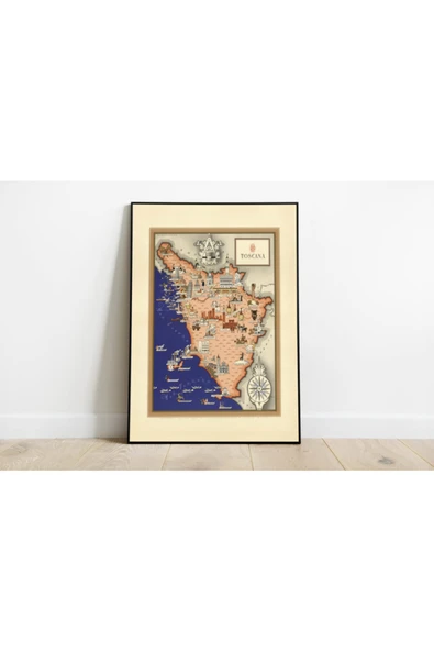 Pegziz Italya Toskana Bölgesi 1939 Haritası Sanatsal Duvar Dekorasyon Poster 60x90cm. ürün görseli 1