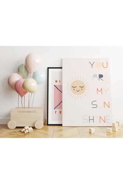 Pegziz Güneş Minimalist Kanvas Tablo - Bebek Odası Dekorasyon - Çocuk Odası Tablo ürün görseli 1