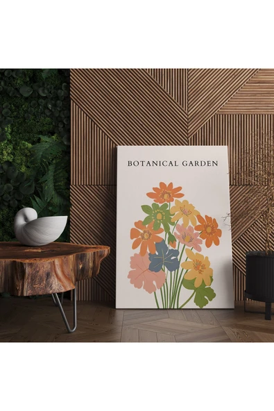 Pegziz Minimalist Rengarenk Çiçekler Dekoratif Kanvas Tablo - Modern Duvar Dekorasyon Sanatı ürün görseli 1