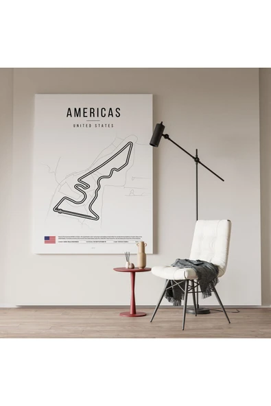 Pegziz ABD Americas Pisti Formula 1 Kanvas Tablo Duvar Dekorasyon Sanatsal Tablo ürün görseli 1