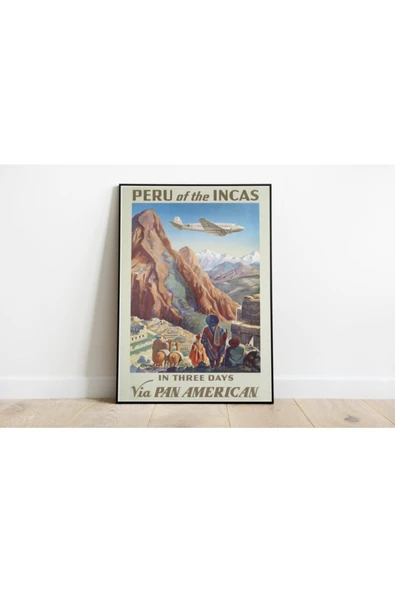 Pegziz Peru Vintage Sanatsal Poster 60x90cm. ürün görseli 1