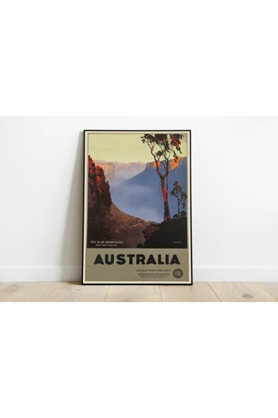 Pegziz Avustralya Vintage Sanatsal Poster 60x90cm. ürün görseli 1