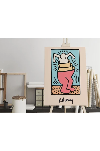 Pegziz Oda Dekorasyon Pop Art Kanvas Tablo Keith Haring Sanatsal Tablo Salon Dekorasyonu Duvar Tablosu ürün görseli 1