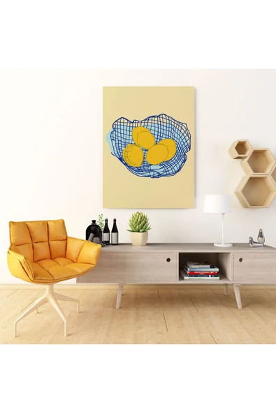 Pegziz Pop Art Limon Kanvas Tablo - Salon Oturma Odası Mutfak Ofis için Duvar Dekoru ürün görseli 1