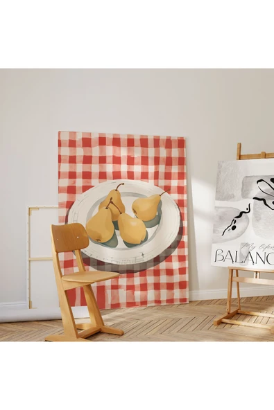 Pegziz Armut Sanatsal Minimalist Kanvas Tablo - Salon Oturma Odası Mutfak Ofis için Duvar Dekoru ürün görseli 1
