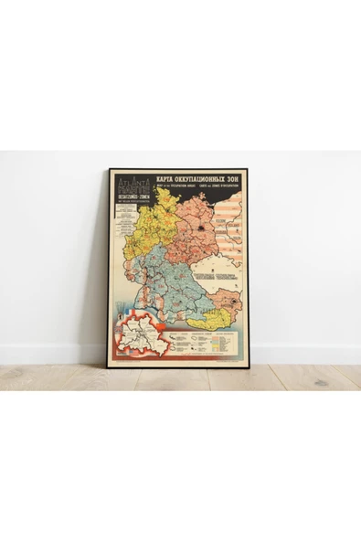 Pegziz Almanya 2. Dünya Savaşı Haritası Sanatsal Duvar Dekorasyon Poster 60x90cm. ürün görseli 1