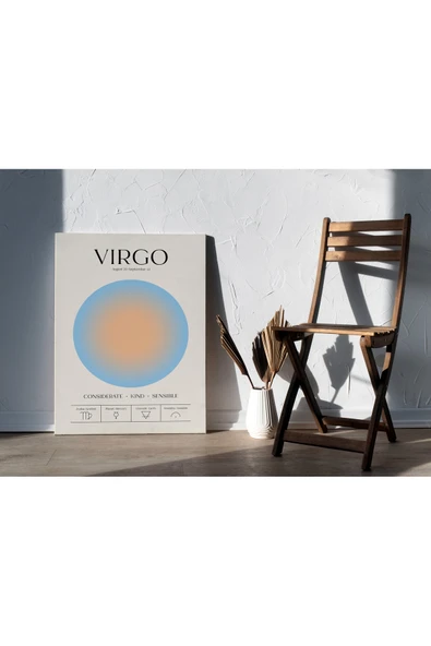 Pegziz Başak Burcu Astroloji Minimalist Kanvas Tablo - Salon Oturma Odası Mutfak Ofis için Duvar Dekoru ürün görseli 1